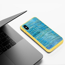 Чехол iPhone XS Max матовый Abstract pattern Waves Абстрактный паттерн Волны, цвет: 3D-желтый — фото 2
