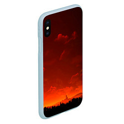 Чехол iPhone XS Max матовый Облака перед восходом солнца, цвет: 3D-голубой — фото 2