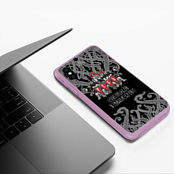 Чехол iPhone XS Max матовый Русь - дружина, цвет: 3D-сиреневый — фото 2