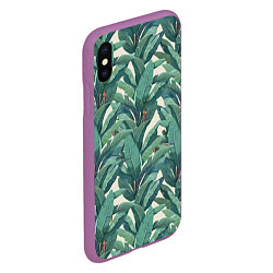 Чехол iPhone XS Max матовый Листья Банановых Деревьев, цвет: 3D-фиолетовый — фото 2