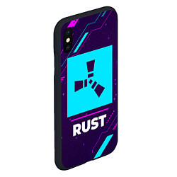 Чехол iPhone XS Max матовый Символ Rust в неоновых цветах на темном фоне, цвет: 3D-черный — фото 2