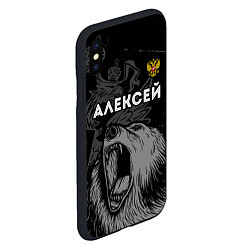 Чехол iPhone XS Max матовый Алексей Россия Медведь, цвет: 3D-черный — фото 2