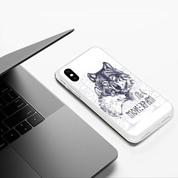 Чехол iPhone XS Max матовый Лес мой храм: волки, цвет: 3D-белый — фото 2
