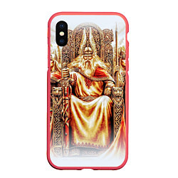 Чехол iPhone XS Max матовый Бог СВАРОГ, цвет: 3D-красный