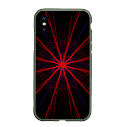 Чехол iPhone XS Max матовый Красный эфир 3D - абстракция, цвет: 3D-темно-зеленый