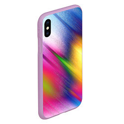 Чехол iPhone XS Max матовый Абстрактный разноцветный текстурированный фон, цвет: 3D-сиреневый — фото 2