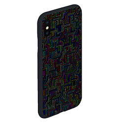 Чехол iPhone XS Max матовый Схема Circuit, цвет: 3D-черный — фото 2
