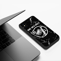 Чехол iPhone XS Max матовый Nine Inch Nails - КОТ - Потертости, цвет: 3D-черный — фото 2