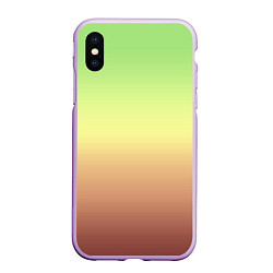 Чехол iPhone XS Max матовый Градиент Фисташки Gradient, цвет: 3D-сиреневый