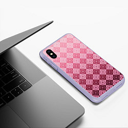 Чехол iPhone XS Max матовый Розовый геометрический градиентный узор, цвет: 3D-светло-сиреневый — фото 2