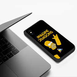 Чехол iPhone XS Max матовый Imagine Dragons Гомер Симпсон Рокер, цвет: 3D-черный — фото 2