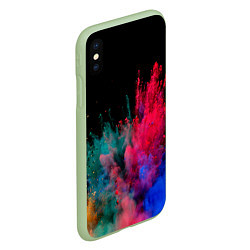 Чехол iPhone XS Max матовый Брызги сухих красок, цвет: 3D-салатовый — фото 2