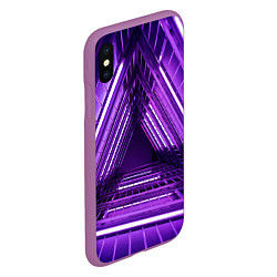 Чехол iPhone XS Max матовый Неоновые лестницы - Фиолетовый, цвет: 3D-фиолетовый — фото 2