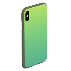 Чехол iPhone XS Max матовый Shades of Green GRADIENT, цвет: 3D-темно-зеленый — фото 2