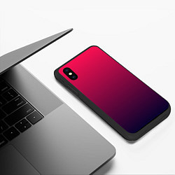 Чехол iPhone XS Max матовый RED to dark BLUE GRADIENT, цвет: 3D-черный — фото 2