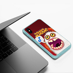 Чехол iPhone XS Max матовый My singing monster, цвет: 3D-мятный — фото 2