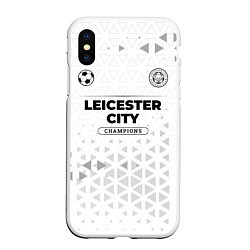 Чехол iPhone XS Max матовый Leicester City Champions Униформа, цвет: 3D-белый