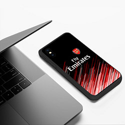 Чехол iPhone XS Max матовый Arsenal полосы, цвет: 3D-черный — фото 2