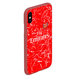 Чехол iPhone XS Max матовый Arsenal fly emirates sport, цвет: 3D-красный — фото 2