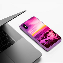 Чехол iPhone XS Max матовый Just a sunset, цвет: 3D-фиолетовый — фото 2