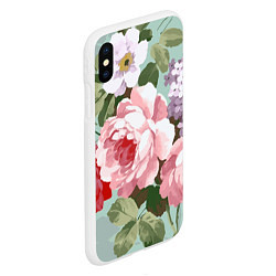 Чехол iPhone XS Max матовый Букет роз Лето, цвет: 3D-белый — фото 2