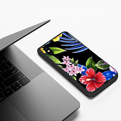 Чехол iPhone XS Max матовый Floral vanguard composition Летняя ночь Fashion tr, цвет: 3D-черный — фото 2