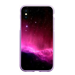 Чехол iPhone XS Max матовый Night Nebula, цвет: 3D-сиреневый