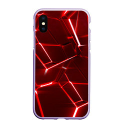 Чехол iPhone XS Max матовый Red fault, цвет: 3D-светло-сиреневый