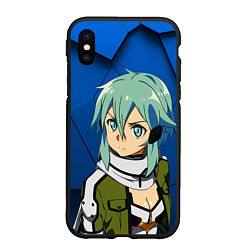 Чехол iPhone XS Max матовый Синон из Sword Art Online, цвет: 3D-черный