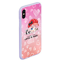 Чехол iPhone XS Max матовый Цубамэ Коясу Kaguya-sama: Love is War, цвет: 3D-светло-сиреневый — фото 2