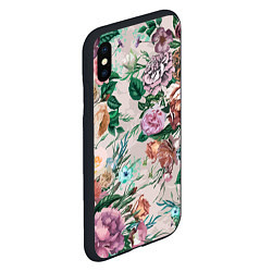 Чехол iPhone XS Max матовый Color floral pattern Expressionism Summer, цвет: 3D-черный — фото 2