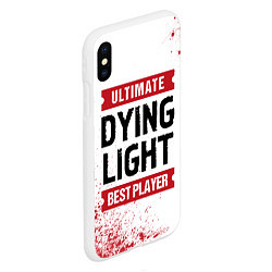 Чехол iPhone XS Max матовый Dying Light: красные таблички Best Player и Ultima, цвет: 3D-белый — фото 2