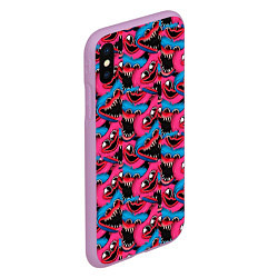 Чехол iPhone XS Max матовый POPPY PLAYTIME HAGGY WAGGY AND KISSY MISSY ПАТТЕРН, цвет: 3D-сиреневый — фото 2