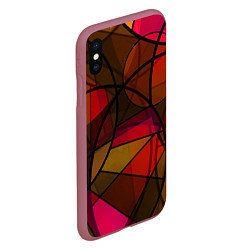 Чехол iPhone XS Max матовый Абстрактный узор в оранжево-красных тонах, цвет: 3D-малиновый — фото 2