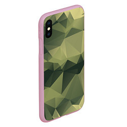 Чехол iPhone XS Max матовый 3д полигоны - камуфляж, цвет: 3D-розовый — фото 2