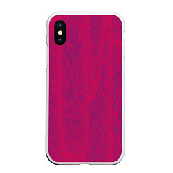 Чехол iPhone XS Max матовый Розовая мишура, цвет: 3D-белый