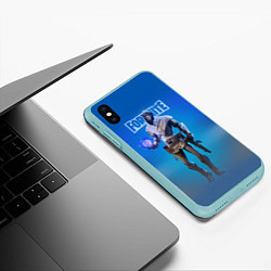 Чехол iPhone XS Max матовый Fortnite Fusion skin Video game Hero, цвет: 3D-мятный — фото 2