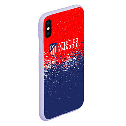 Чехол iPhone XS Max матовый Atletico madrid атлетико мадрид брызги красок, цвет: 3D-светло-сиреневый — фото 2