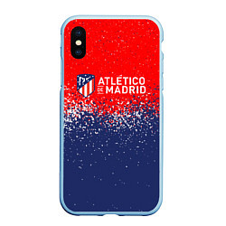 Чехол iPhone XS Max матовый Atletico madrid атлетико мадрид брызги красок, цвет: 3D-голубой