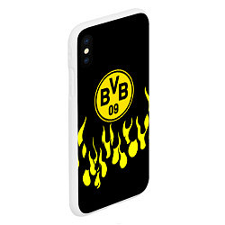 Чехол iPhone XS Max матовый Borussia пламя, цвет: 3D-белый — фото 2