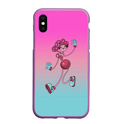 Чехол iPhone XS Max матовый Мама длинные ноги: Poppy Playtime, цвет: 3D-фиолетовый