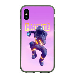 Чехол iPhone XS Max матовый Fortnite Battle Royale Dark Voyager Астронавт в чё, цвет: 3D-темно-зеленый