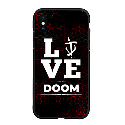 Чехол iPhone XS Max матовый Doom Love Классика, цвет: 3D-черный