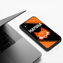 Чехол iPhone XS Max матовый Марина - ЛИСА - Краска, цвет: 3D-черный — фото 2
