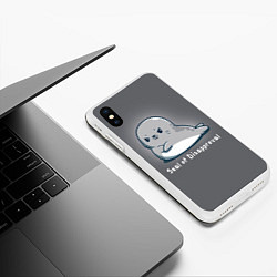 Чехол iPhone XS Max матовый Seal of Disapproval, цвет: 3D-белый — фото 2