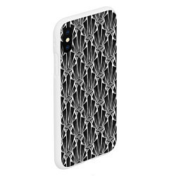 Чехол iPhone XS Max матовый Черно-белый модный геометрический узор арт деко, цвет: 3D-белый — фото 2