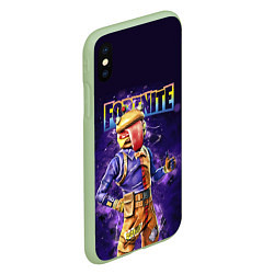 Чехол iPhone XS Max матовый Fortnite Durrrburger Skin, цвет: 3D-салатовый — фото 2