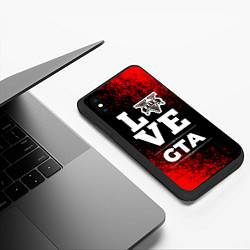 Чехол iPhone XS Max матовый GTA Love Классика, цвет: 3D-черный — фото 2