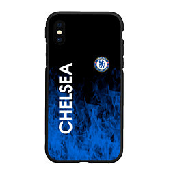 Чехол iPhone XS Max матовый Chelsea пламя, цвет: 3D-черный