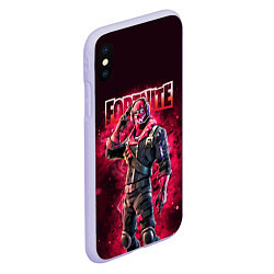 Чехол iPhone XS Max матовый Fortnite Raptor Skin Video game, цвет: 3D-светло-сиреневый — фото 2